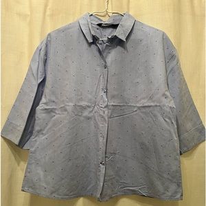 Women’s Zara Button Down 3/4 Sleeve Size L